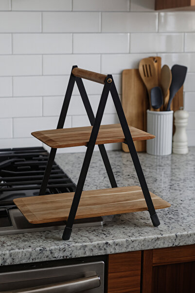 Çavdar Group Akasya 2 Katlı Metal Raf Mutfak Banyo Düzenleyici Saplı Raf