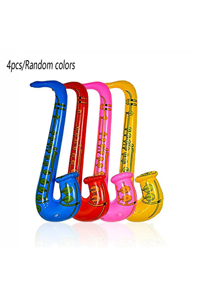 Choice 4 قطع 4 قطع ملونة عشوائيًا 70 سم ساكسفون قابل للنفخ، دعامات مسرحية قاب...