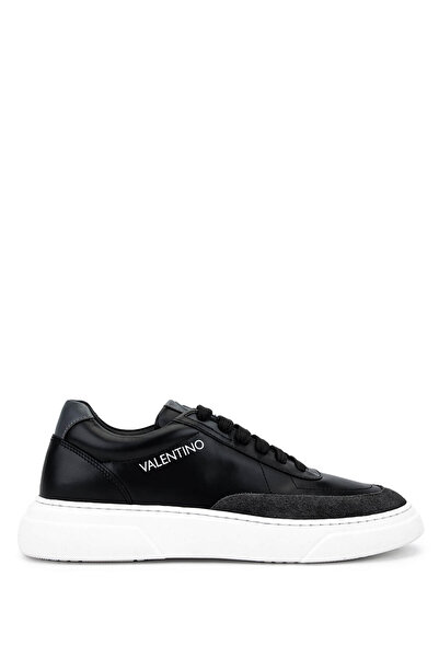 Mario Valentino Men's Genuine Leather Black Sneakers & Sports Shoes