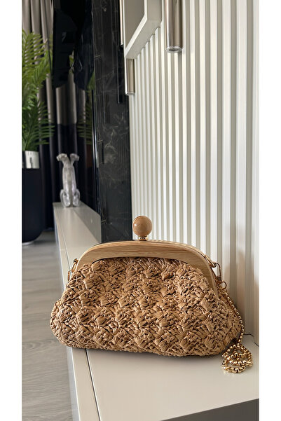 WOMANBAG Handmade Wooden Burslu Wicket Clutch Bag