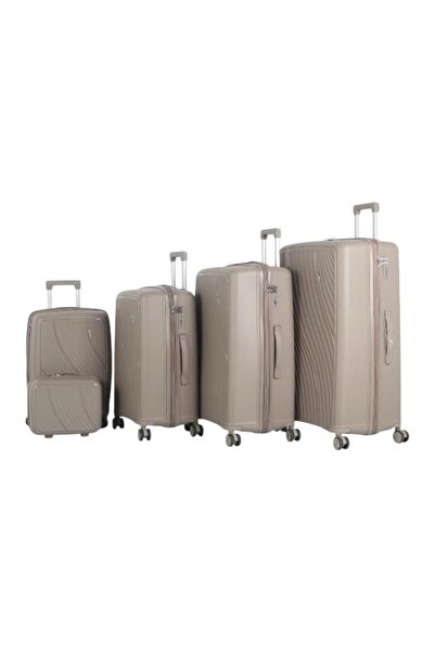 CAPATAN Luxury Complete Luggage Set - 5 Pieces of Shatter-Resistant Polypropylene (Large Sizes & Superior Features)