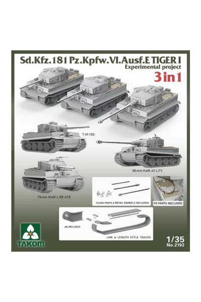 Choice TAKOM 2192 مقياس 1/35 Sd.Kfz181 Pz.Kpfw.VI Ausf.E Tiger I مشروع تجريبي 3 في 1 تجميع ...