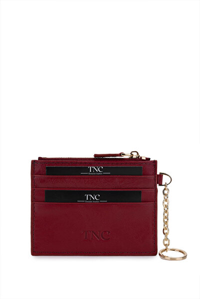 Tamer Tanca Unisex Genuine Leather Claret Red Card Holder