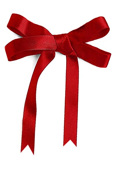 hapshoe Set de 10 bucăți de ornamente cu fundite din satin roșu