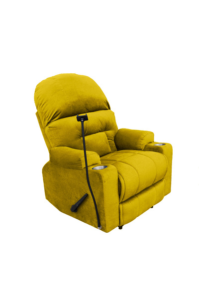 Lazy Vibes Velvet Rocking & Rotating Cinematic Recliner Chair with Phone & Cups Holder | NZ80 PLUS