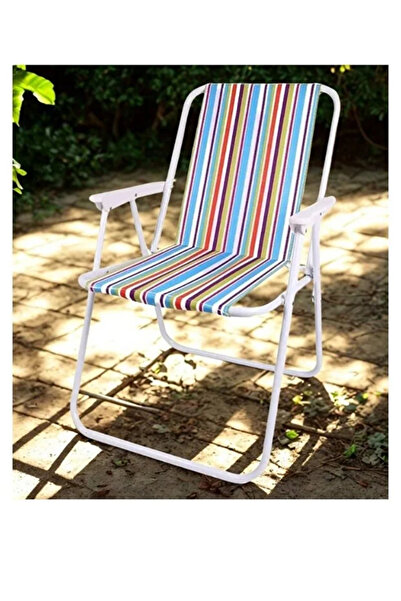 Generic كرسي تخييم قابل للطي مصنوع من قماش أكسفورد بأرجل معدنية – 45×45×80 سم