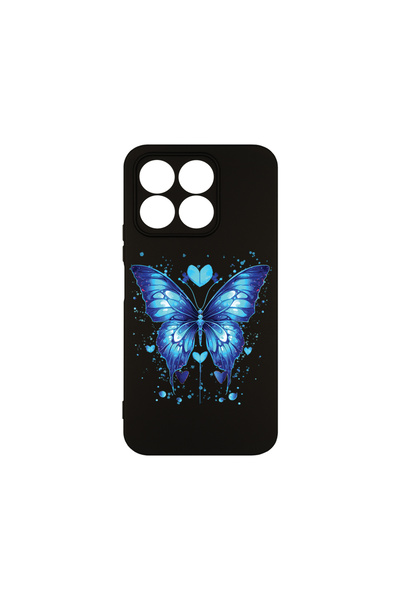 bestcase Премиум силиконов калъф за Honor X8B, син, пеперуда, PB 1586