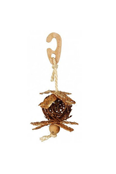 Trixie Natural Living Hanging Wicker Ball Toy for Birds 18cm
