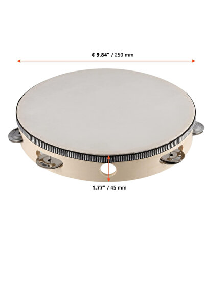 MegArya 10 Inch Tambourine for Adults Wooden Tambourine
