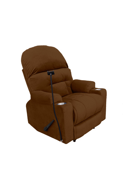 Lazy Vibes Velvet Rocking & Rotating Cinematic Recliner Chair with Phone & Cups Holder | NZ80 PLUS