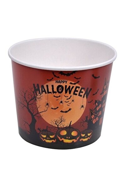 SHOPIENS Cutie de gustări de Halloween 1,8 l, design negru/portocaliu cu dovl...