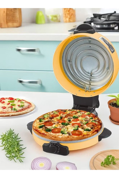 TOSCANA U جهاز صنع الخبز العربي و البيتزا الكهربائي مزود بسطح طهي غرانيت و حرارة عالية بقوة 1800 واط