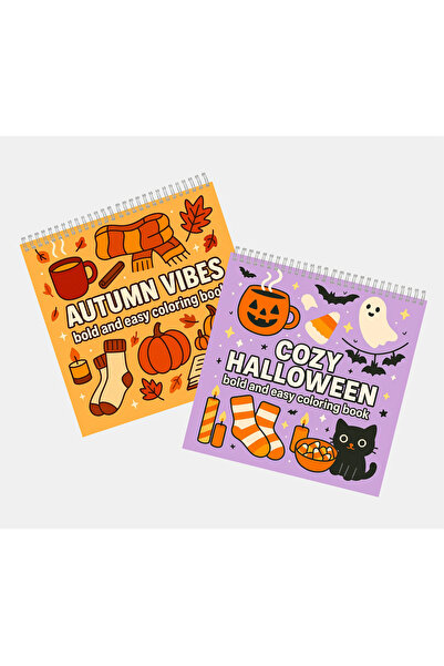 OBRO Set de 2 cărți de colorat anti-stres - Cozy Autumn & Halloween, adulți, ...