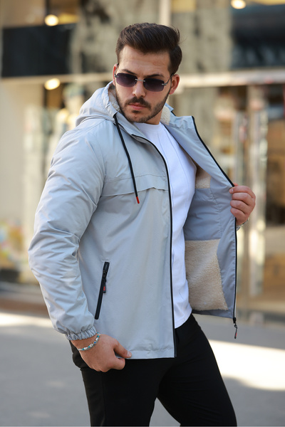 Boymen Men's Coat with Fur Inside Thick Waterproof Coat Premium Coat