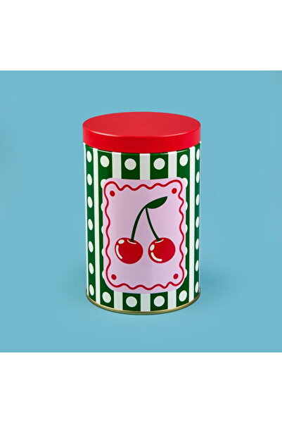 Sarkap Cherry Yuvarlak Tekli Metal Kutu - Renkli - 900 ml