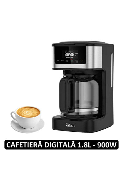 Zilan Digital Coffee Maker - 900W, 1.8L, Auto-Cleaning Function (Coffee Maker - Coffee Filter)