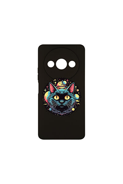 bestcase Carcasă premium din silicon pentru Xiaomi Redmi A3, Mystic Black Cat...