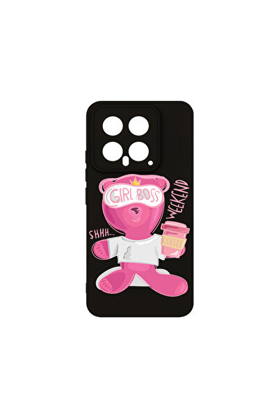 bestcase Husă premium din silicon pentru Xiaomi 14, Teddy Bear - Gril Boss, P...