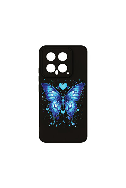 bestcase Husă premium din silicon pentru Xiaomi 14, fluture albastru, PB 1586