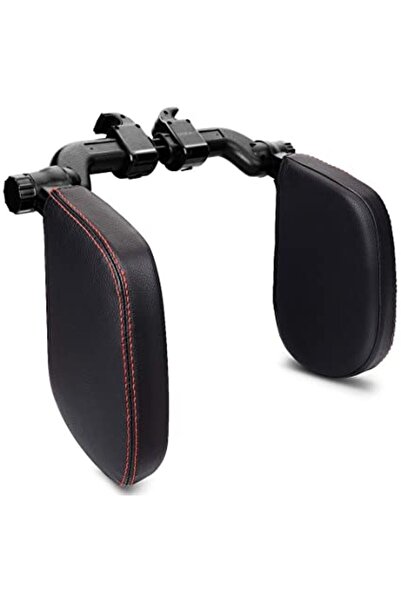 zola Head and neck car headrest, black with red stitching, universal