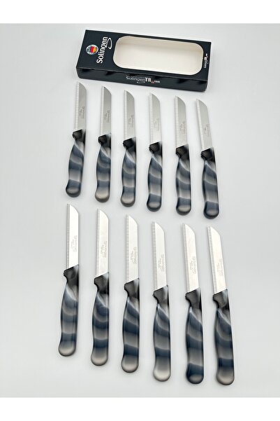 Solingen Orijinal Klever Mermer 12 Adet Meyve Bıçağı Siyah