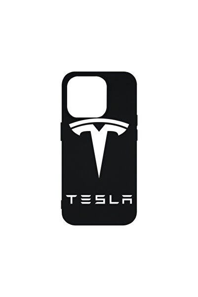bestcase Carcasă premium din silicon pentru Apple iPhone 15 Pro, logo Tesla, ...