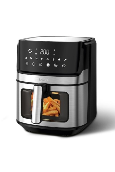 Samus Hot Air Fryer AF6.5B-S1700DW, 6.5 L, 1700 W, Electronic Display, Touch Control, Timer, 8 Progr