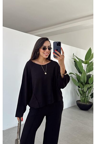 Mars Geniş Yaka Modal Bluz - Palazzo Pantolon Takım