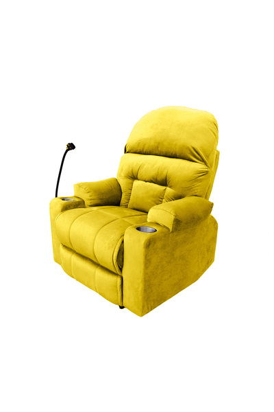 Lazy Vibes Velvet Rocking & Rotating Cinematic Recliner Chair with Phone & Cups Holder | NZ80 PLUS