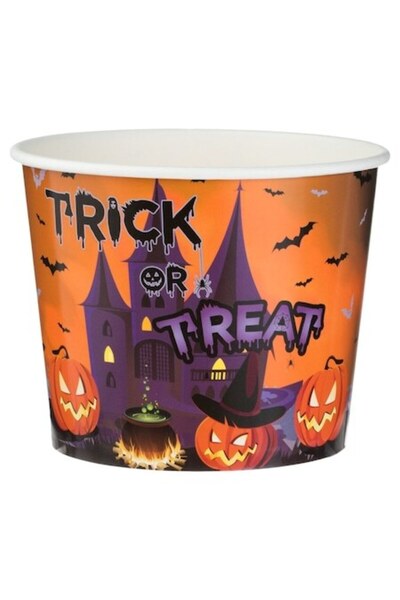 SHOPIENS Găleată pentru gustări de Halloween, Trick or Treat, 1,8 l