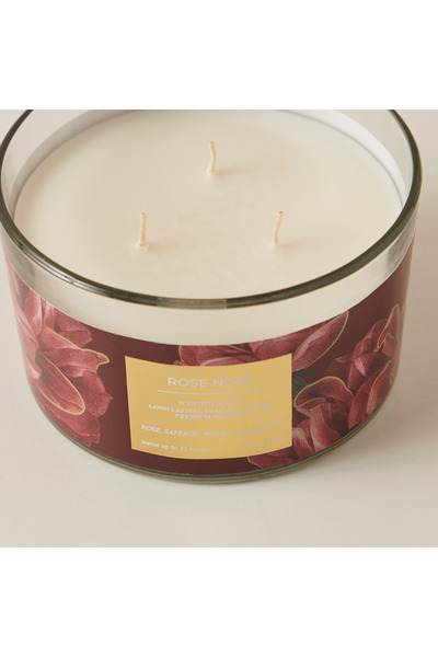 Scent.d London شمعة سينت.دي المعطرة بثلاث فتلات روز نوار في برطمان - 450 جم