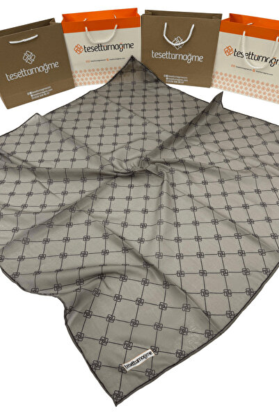 Tesettürnağme Soft Cotton Scarf Tn2004 Monogram Light Mink-01
