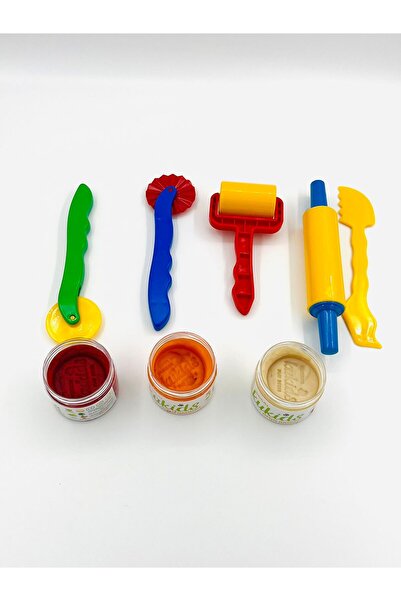 kukids play dough Natural Play Dough and Shaping Tools Set 6 Pieces Colorful Safe Plastic Dough Mold