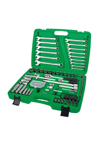 TOPTUL Trusa GCAI106B, chei combinate și tubulare, clichet, prelungitoare scule, antrenor 1/4 inch,