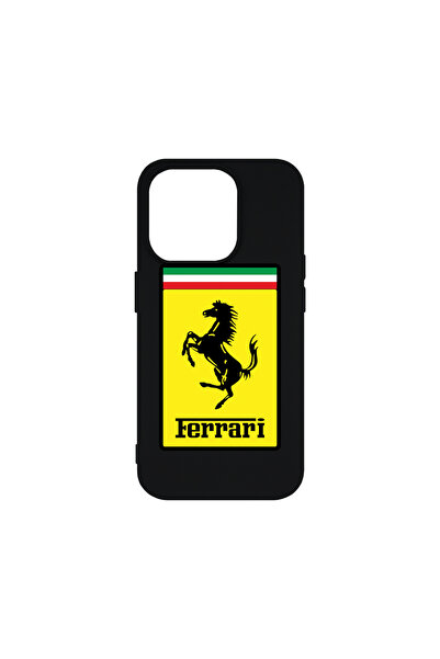 bestcase Husă premium din silicon pentru Apple iPhone 15 Pro, logo Ferrari, P...