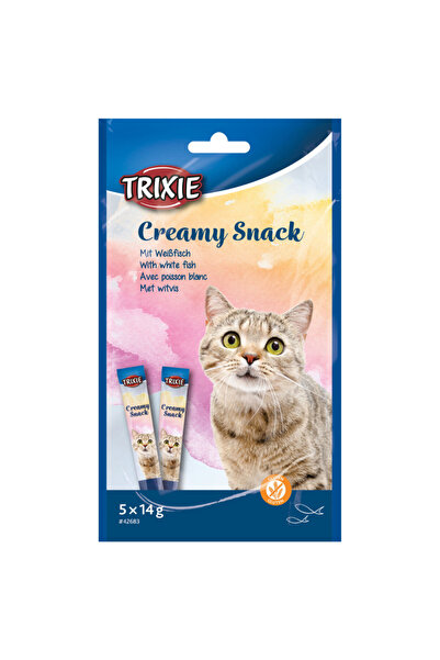 Trixie Creamy Snack with White Fish Cat Treats 5X14G