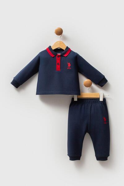 U.S. Polo Assn. Erkek Bebek Polo Yaka Pike Kumaş Uzunkol Alt Üst Takım