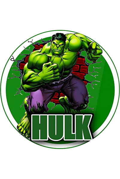 BatıDoğu Yenilebilir Yuvarlak Pasta Resim Baskısı 20 cm Şekerli Kağıt Hulk Temalı 20