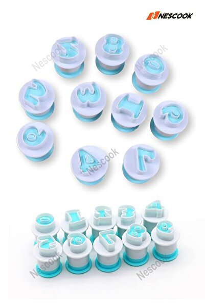 Neskuk Large Press-On Number Nail Set 10 Pieces (Height 35 mm)