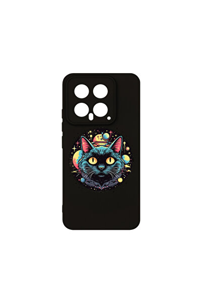 bestcase Husă premium din silicon pentru Xiaomi 14, Mystic Black Cat, PB 1506