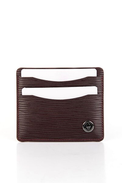 Bambi Чоловічий візитник з натуральної шкіри бордового кольору A08657004503