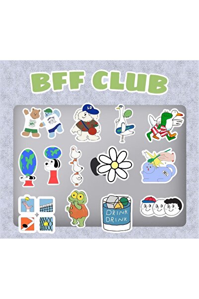 Hediyeni Al مجموعة ملصقات نادي BFF |   ملصق للكمبيوتر المحمول والدفتر والتابلت والهاتف ودفتر الملاحظات ومجلة البوليت