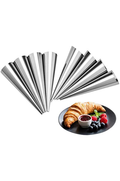 Onuvio Set de 8 cornete/tăvi din oțel inoxidabil pentru prăjituri / cornete / cornete, 14 cm, Onuvio™