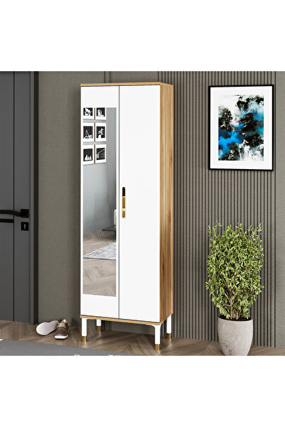 Kalender Dekor Buket-1 Ayaklı Aynalı Ayakkabılık Portmanto Vestiyer