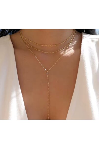 derokas قلادة على شكل حرف Y أنيقة وعصرية من الفولاذ المقاوم للصدأ