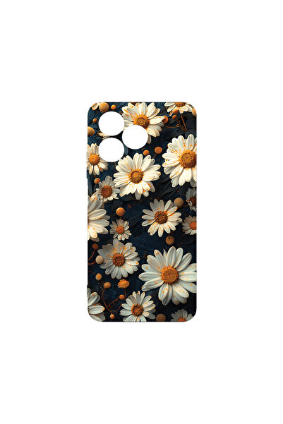 bestcase Husă premium din silicon pentru Xiaomi Redmi 13, model 3D Daisy, PB ...