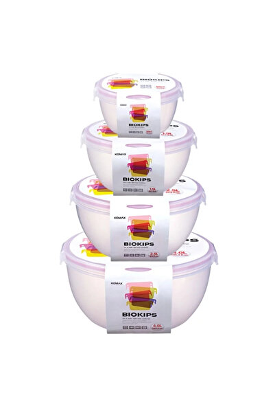 ORIAN حاوية بلاستيكية مستديرة 4 قطع