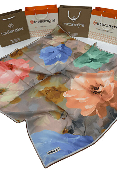 Tesettürnağme وشاح قطني ناعم TN2007 نمط زهور بيبي بلو-سموكي-01