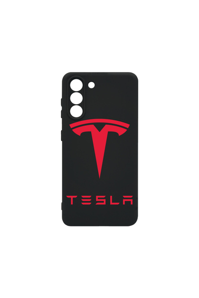 bestcase Carcasă premium din silicon pentru Samsung Galaxy S21, logo Tesla ro...