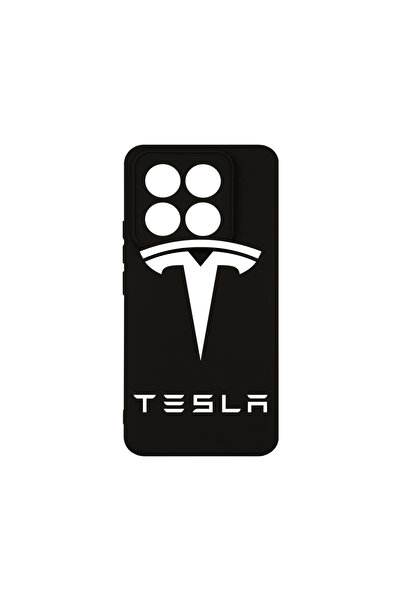 bestcase Husă premium din silicon pentru Xiaomi 14 Pro, logo Tesla, PB 1710